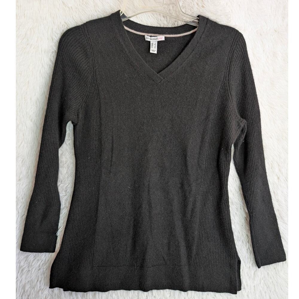 Isaac Mizrahi Live V- Neck, 2 Ply Cashmere, Long Seeve Sweater